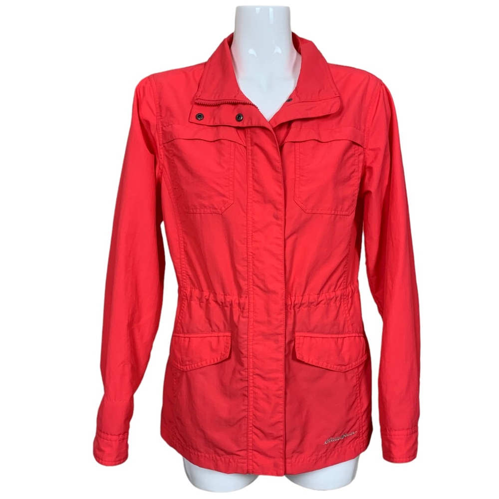 Eddie Bauer Snap Button and Zip Close Adjustable Waist Windbreaker Jacket Medium